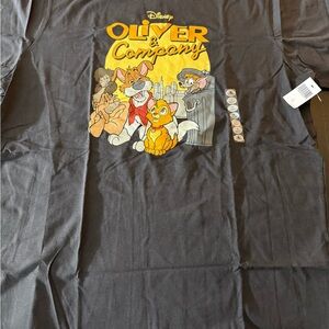 Disney Oliver & Company Charcoal Adult T-Shirt